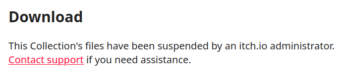 screenshot showing the devs pages being seized