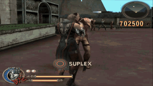 the character suplexing the enemy