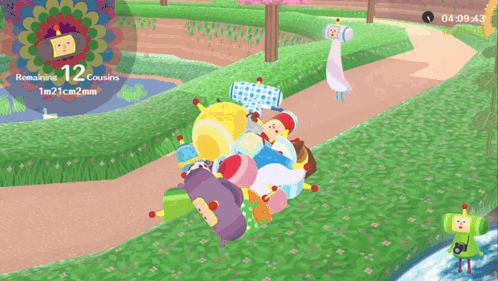 the prince rolling around, running over his cousin