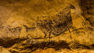 a few cave paintings of horses and other animals
