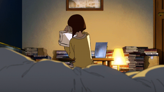 A woman with ear length brown hair, swiping through an animated flipbook, then looking at her callused fingers