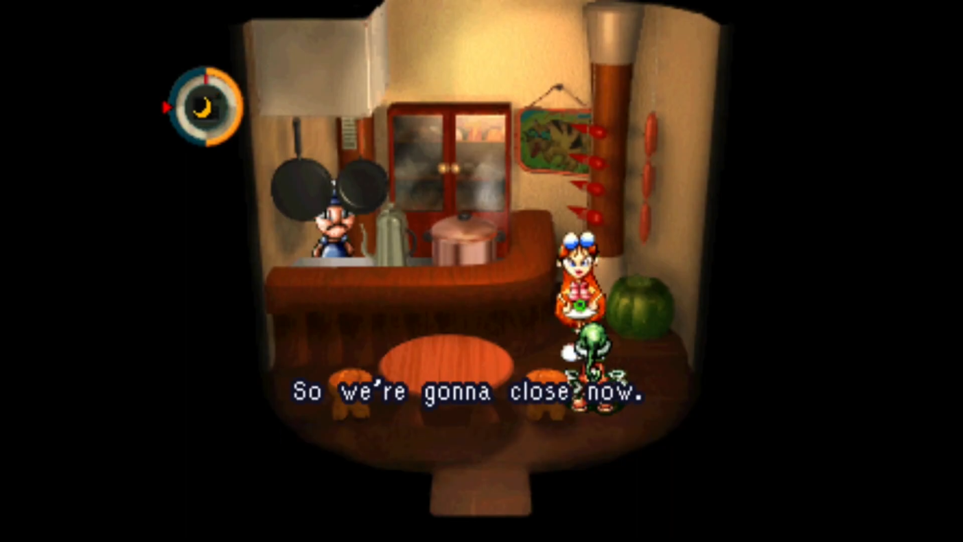 woman talking to player telling them it's gonna close