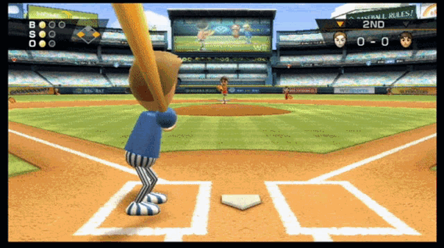 Wii Sports baseball is being played