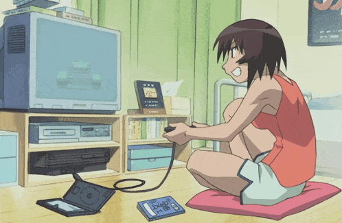 A woman playing a game, losing then being shocked.